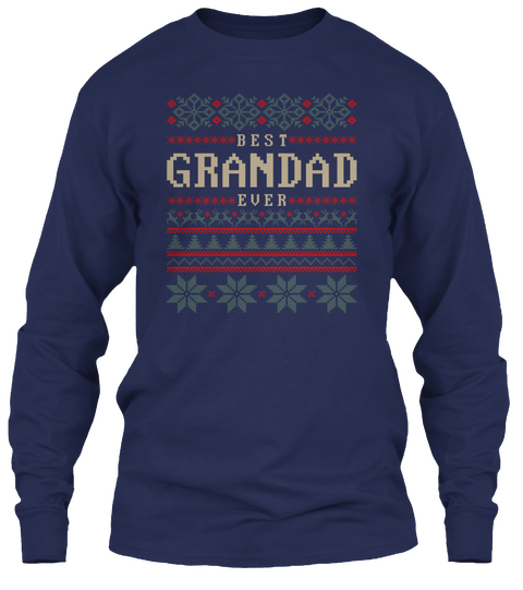 Best Grandad Ever Navy Camiseta Front