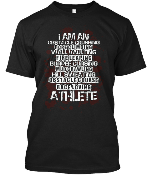 I Am An Athlete T Shirt Black T-Shirt Front
