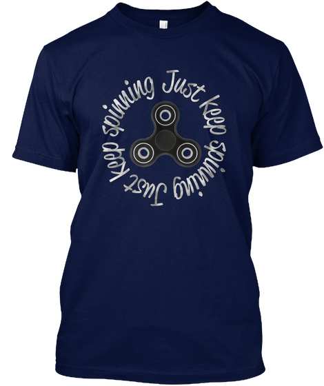 Just Keep Spinning Navy T-Shirt Front