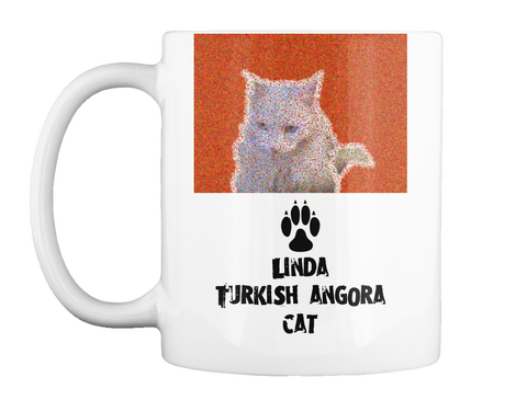 Linda Turkish Angora Cat White T-Shirt Front