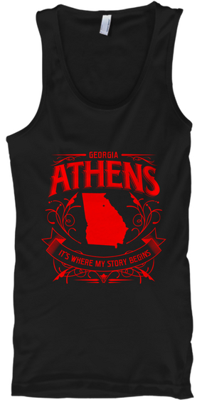 Georgia Athens It's Where My Story Begins Black Camiseta Front
