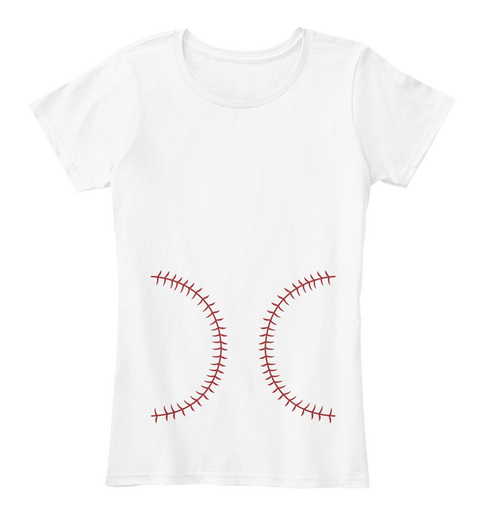 Baseball Maternity T Shirt White Kaos Front