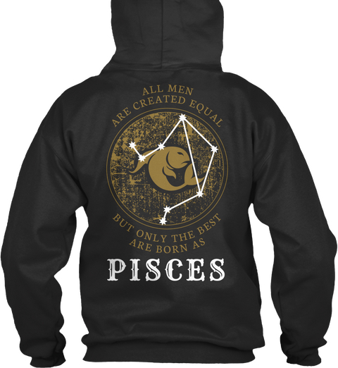 Pisces Limited Edition Hoodies Jet Black T-Shirt Back