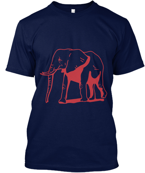 Elephant T Shirt Navy Camiseta Front