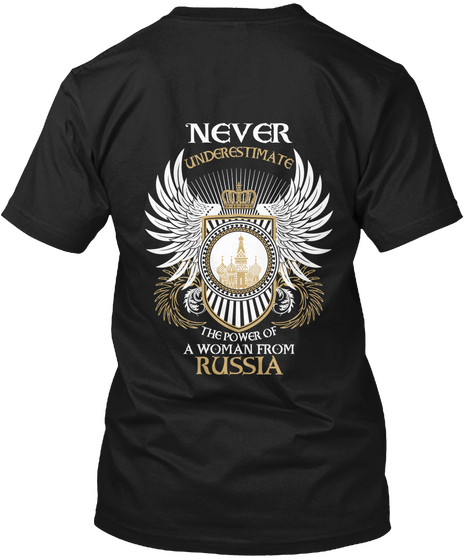 Woman From Russia Black Camiseta Back