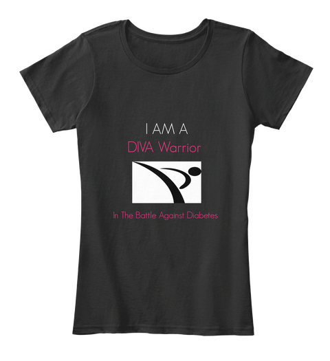 I Am A Diva Warrior In The Battle Against Diabetes Black Camiseta Front