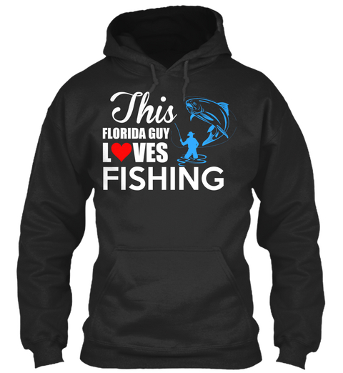 This Florida Guy Loves Fishing Jet Black áo T-Shirt Front