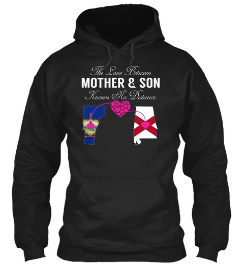 Mother Son   Vermont Alabama Black T-Shirt Front