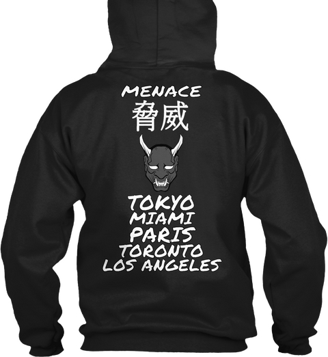 Menace Tokyo Miami Paris Toronto Los Angeles Black T-Shirt Back