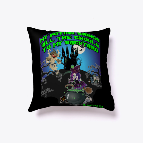 All The Ghouls Halloween Pillow Black T-Shirt Front