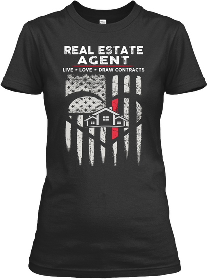 Awesome Real Estate Agent Shirt Black T-Shirt Front