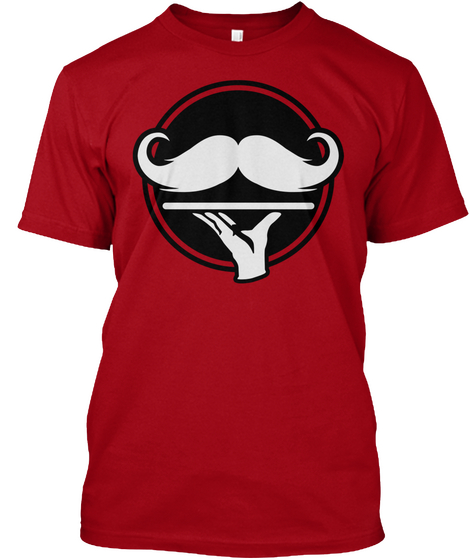 Mustache Service Deep Red T-Shirt Front
