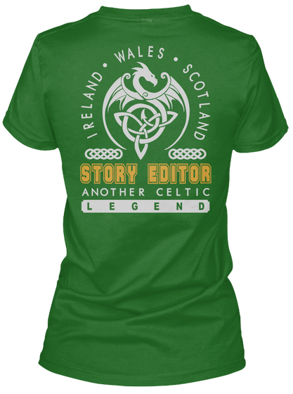 Story Editor Legend Patrick's Day T Shirts Irish Green T-Shirt Back