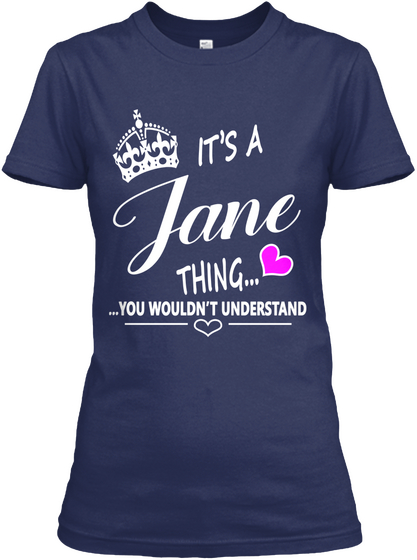 Jane Navy áo T-Shirt Front