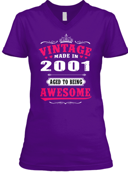 2001 Vintage Aged To Being Awesome Team Purple  Kaos Front