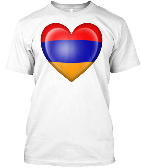 Armenian Heart Flag White áo T-Shirt Front