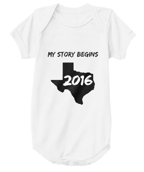 My Story Begins 2016 White Camiseta Front