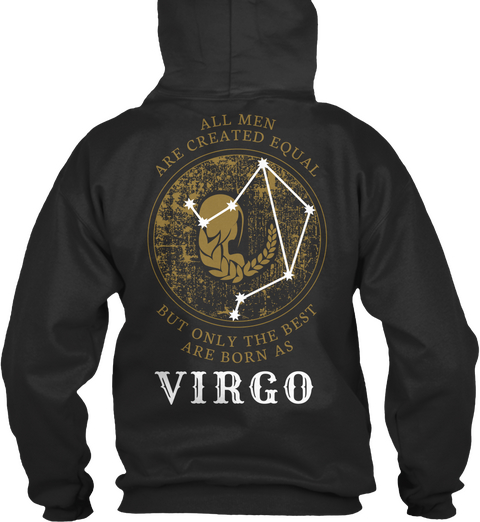 All Men Are Created Equal But Only The Best Are Born As Virgo Jet Black Camiseta Back