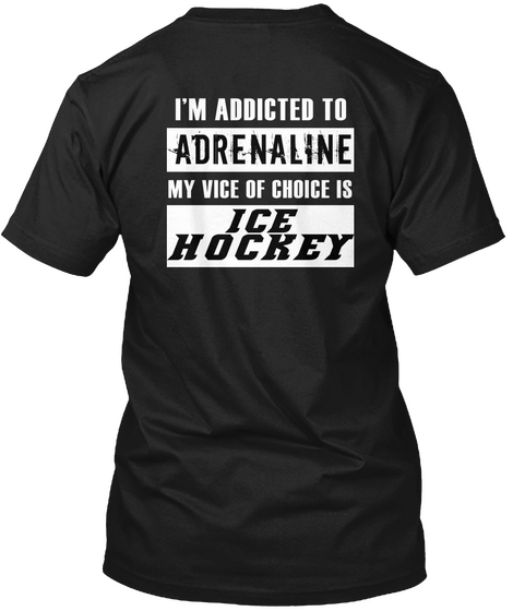 Adrenaline Ice Hockey Black T Shirt Black T-Shirt Back