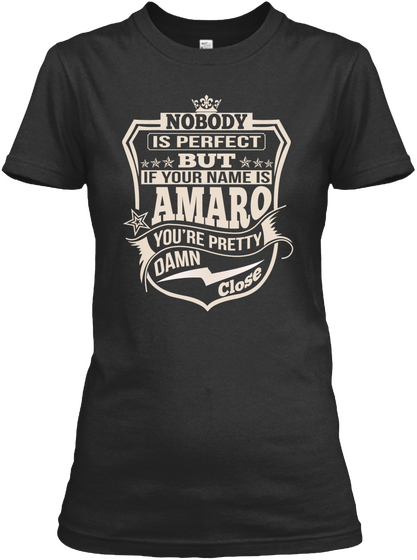 Nobody Perfect Amaro Thing Shirts Black T-Shirt Front