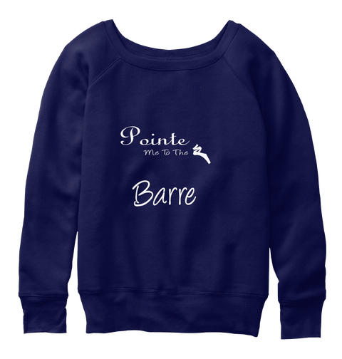 Pointe Me To The Barre Navy  T-Shirt Front