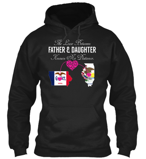 Father Daughter   Iowa Illinois Black Camiseta Front