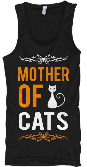 M Other Of Cats Black T-Shirt Front
