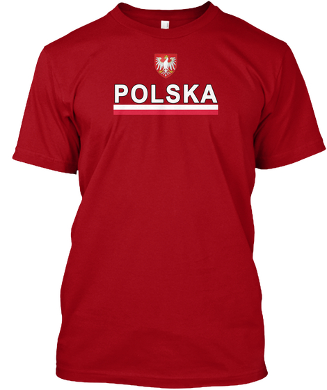 Polish Polska Jersey Shirt Deep Red Kaos Front