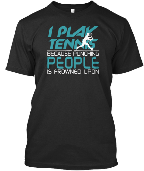 I Tennis Black T-Shirt Front