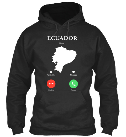 Ecuador Mobile Remind Me Message Decline Accept Jet Black Camiseta Front