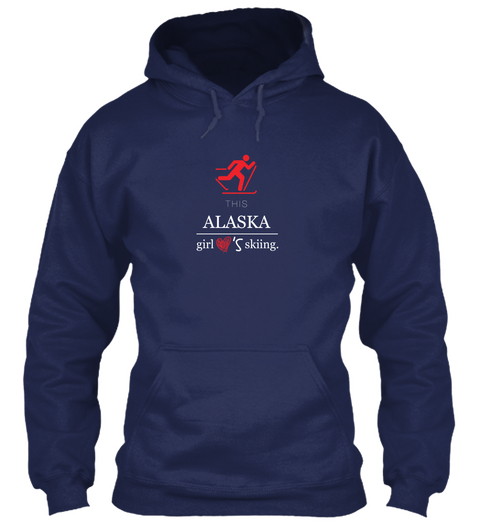 This Girl   Alaska Skiing Navy Camiseta Front