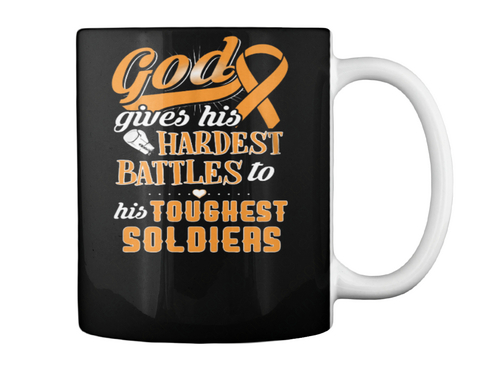 God Gives His Hardest Battles To His Toughest Soldiers Black Camiseta Back