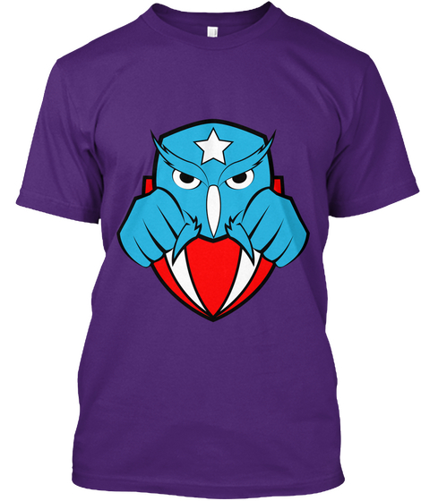 Owl Mascot Purple T-Shirt Front