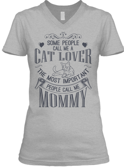Cat Lover Mommy T Shirt Athletic Heather T-Shirt Front