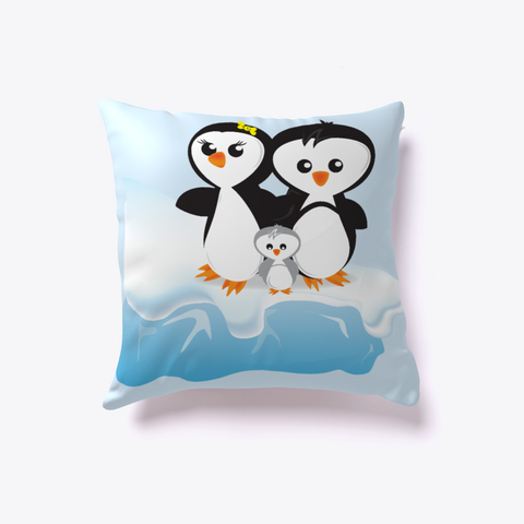 Penguin Family Pillow Pale Blue Camiseta Front