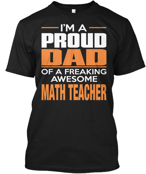 Math Teacher Black T-Shirt Front