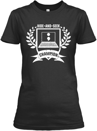 Hide And Seek Champion Black T-Shirt Front