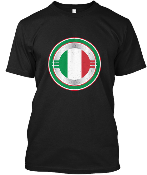 Captain Italy  Distressed Shield T Shirt Black Kaos Front