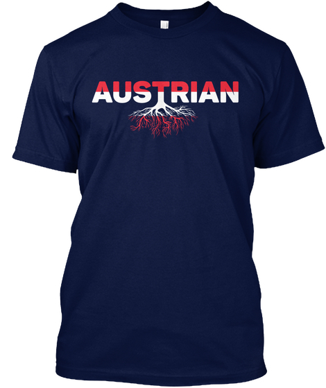 Austria Shirt Austria Flag T Shirt  Navy T-Shirt Front