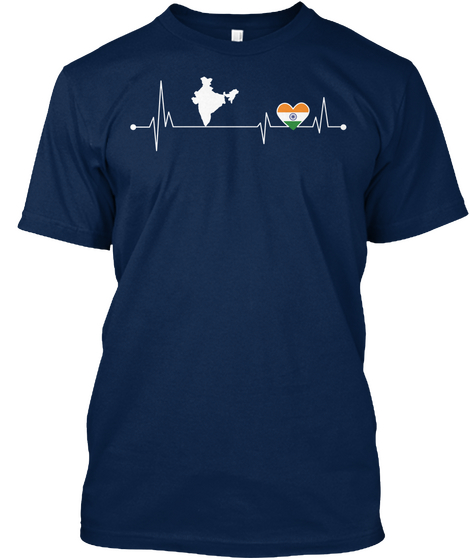 India Hearbeat Navy T-Shirt Front