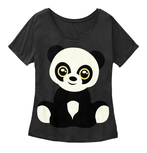 Panda Black áo T-Shirt Front