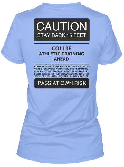 Border Collies Light Blue T-Shirt Back