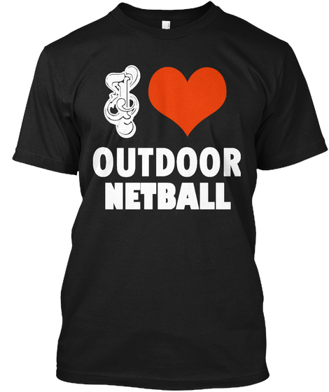 I Love Outdoor Natball Design T Shirt Black T-Shirt Front