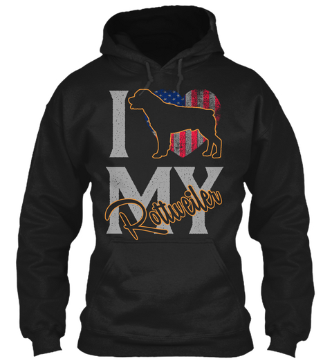 I Love My Rottweiler Black áo T-Shirt Front