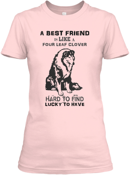 Border Collies Light Pink T-Shirt Front