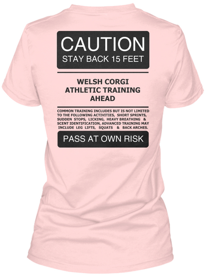 Corgi Dog Shirt Light Pink Camiseta Back