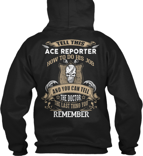 Ace Reporter Black T-Shirt Back