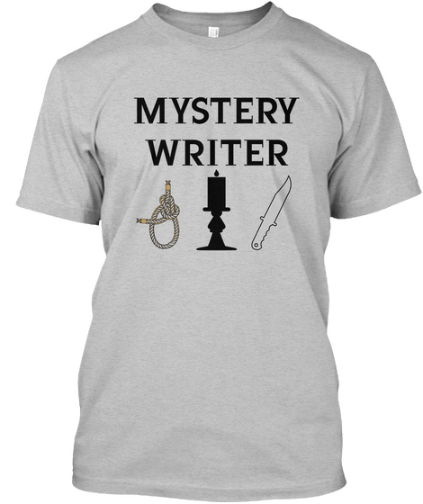 Mystery Writer Light Heather Grey  T-Shirt Front