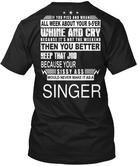Singer Black T-Shirt Back