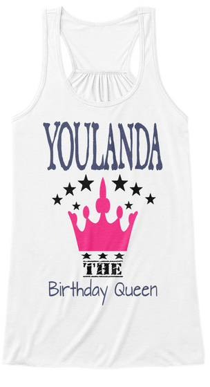 Youlanda The Birthday Queen White áo T-Shirt Front